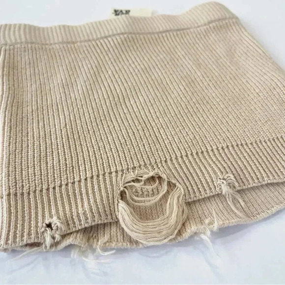SER.O.YA Retrofête Alora Ribbed Knit Mini Skirt Cappuccino XS NWT - Picture 7 of 11